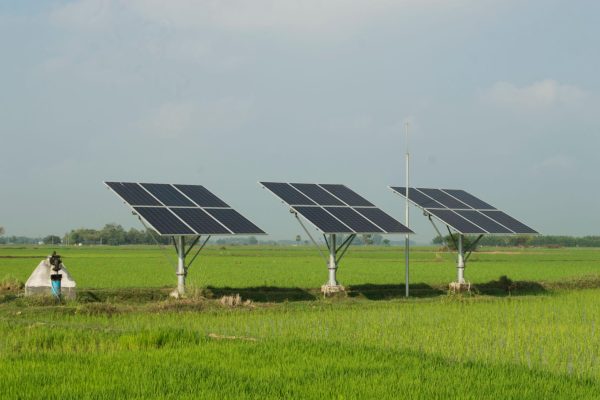 A step towards making green earth by production of electric by solar panels which can run submerge water pump for irrigation and distribution of water in agricultural paddy field in west bengal,India